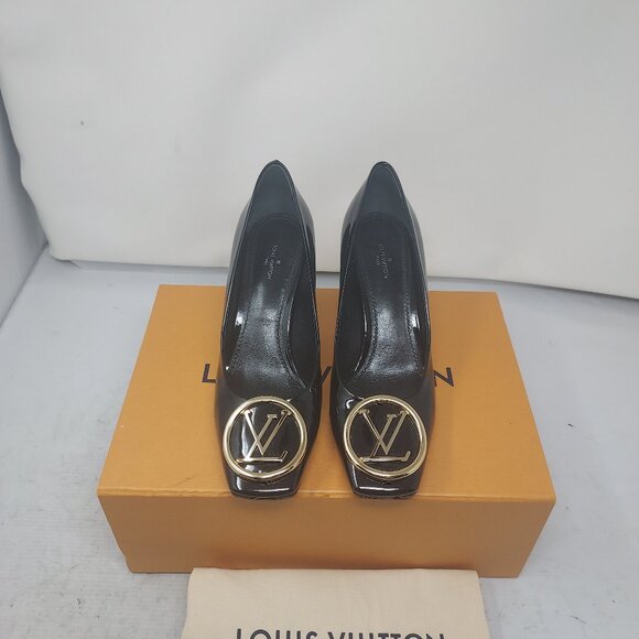 Louis Vuitton Black Patent Leather Madeleine Square Toe Pumps - Picture 4 of 11